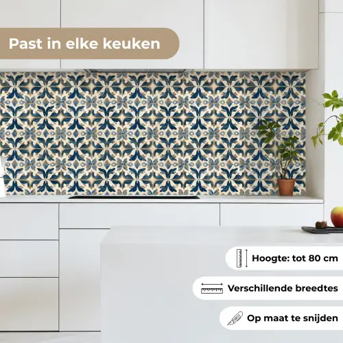 Tegel - Patroon - Blauw - Beige keuken achterwand 2 middel 871 -sfeer4_NL