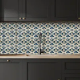 Tegel - Patroon - Blauw - Beige keuken achterwand 2 middel 871 -sfeer1