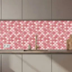 Tegel - Patroon - Roze - Goud keuken achterwand 2 middel 871 zz_3dshopping