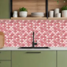 Tegel - Patroon - Roze - Goud keuken achterwand 2 middel 871 -sfeer3
