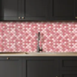 Tegel - Patroon - Roze - Goud keuken achterwand 2 middel 871 -sfeer1