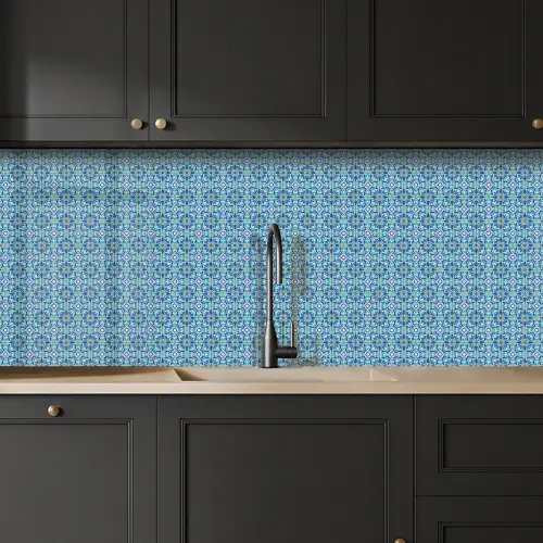 Tegels - Mozaïek - Turquoise - Blauw keuken achterwand 2 middel 871 -sfeer1
