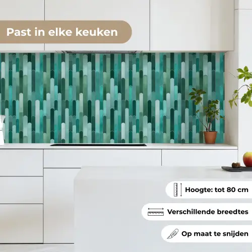 Tegels - Langwerpig - Turquoise keuken achterwand 2 middel 871 -sfeer4_NL