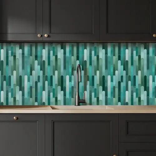 Tegels - Langwerpig - Turquoise keuken achterwand 2 middel 871 -sfeer1