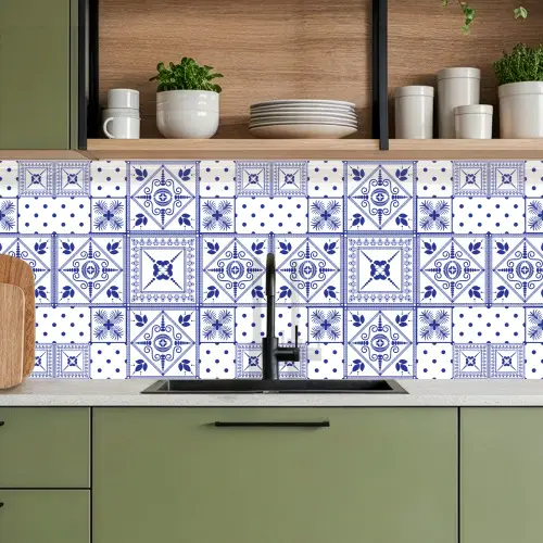 Tegels - Patronen - Delfts Blauw keuken achterwand 2 middel 871 -sfeer3