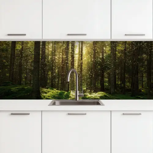 Bomen - Bos - Mos - Planten - Zon - Natuur keuken achterwand 2 groot -3d