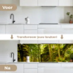 Bomen - Steen - Bos - Natuur - Planten keuken achterwand 2 groot -voor-na_NL
