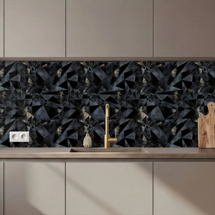 Driehoeken - Abstract - Donker keuken achterwand 2 middel 871 zz_3dshopping