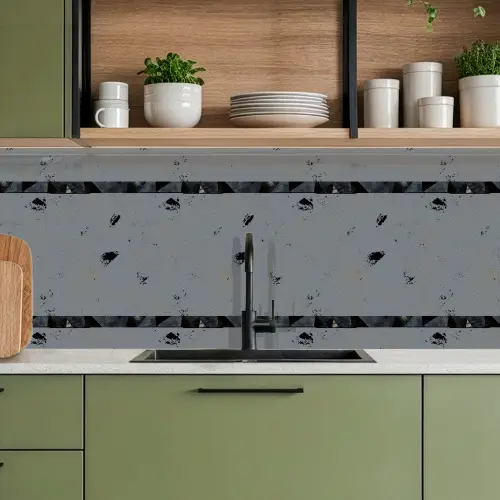 Driehoeken - Abstract - Donker keuken achterwand 2 middel 871 -sfeer3