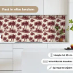 Tropisch - Geometrisch - Bordeauxrood keuken achterwand 2 middel 871 -sfeer4_NL
