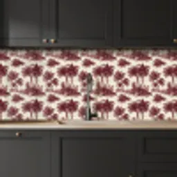 Tropisch - Geometrisch - Bordeauxrood keuken achterwand 2 middel 871 -sfeer1