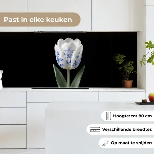 Tulp - Patroon - Blauw keuken achterwand 2 middel -sfeer4_NL