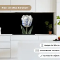 Tulp - Patroon - Blauw keuken achterwand 2 middel -sfeer4_NL
