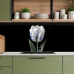 Tulp - Patroon - Blauw keuken achterwand 2 middel -sfeer3