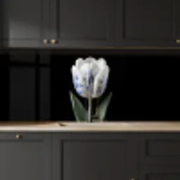 Tulp - Patroon - Blauw keuken achterwand 2 middel -sfeer1
