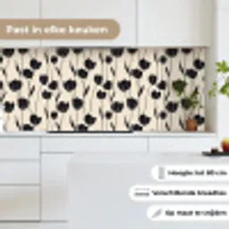 Tulpen - Patroon - Zwart keuken achterwand 2 middel 871 -sfeer4_NL