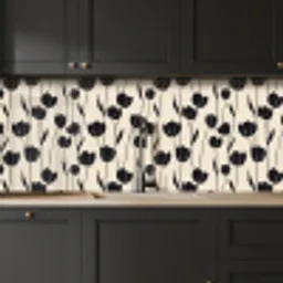 Tulpen - Patroon - Zwart keuken achterwand 2 middel 871 -sfeer1
