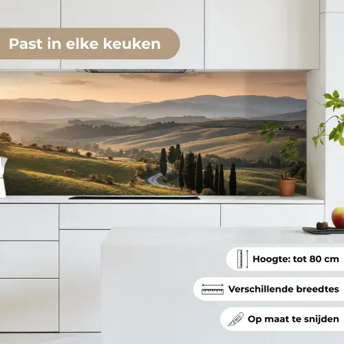 Toscaans - Landschap - Heuvels keuken achterwand 2 middel -sfeer4_NL