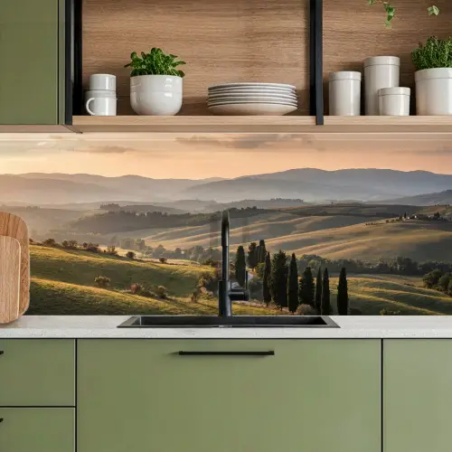 Toscaans - Landschap - Heuvels keuken achterwand 2 middel -sfeer3