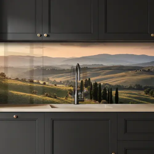 Toscaans - Landschap - Heuvels keuken achterwand 2 middel -sfeer1