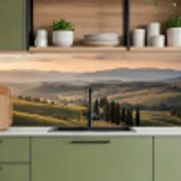 Toscaans - Landschap - Heuvels keuken achterwand 2 middel -sfeer3