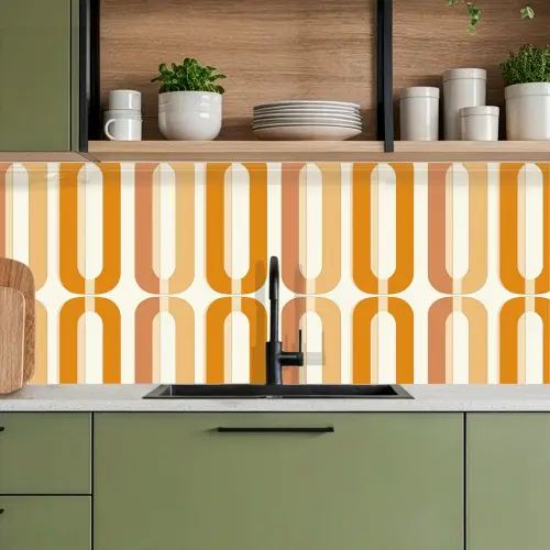 U-vorm - Retro - Oranje keuken achterwand 2 middel 871 -sfeer3