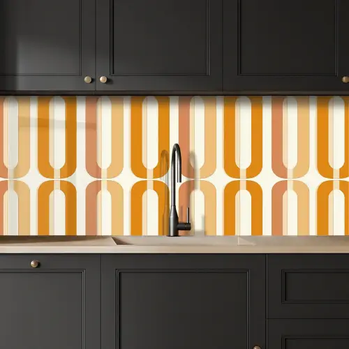 U-vorm - Retro - Oranje keuken achterwand 2 middel 871 -sfeer1