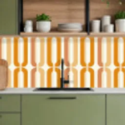 U-vorm - Retro - Oranje keuken achterwand 2 middel 871 -sfeer3