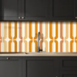 U-vorm - Retro - Oranje keuken achterwand 2 middel 871 -sfeer1