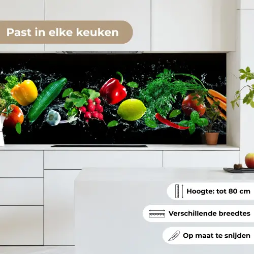 Groente - Splash - Zwart keuken achterwand 2 middel -sfeer4_NL