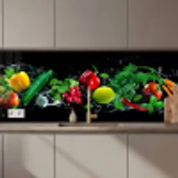 Groente - Splash - Zwart keuken achterwand 2 middel zz_3dshopping