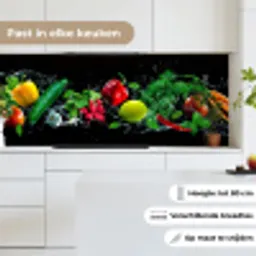 Groente - Splash - Zwart keuken achterwand 2 middel -sfeer4_NL