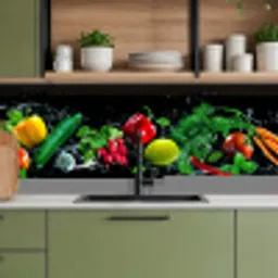 Groente - Splash - Zwart keuken achterwand 2 middel -sfeer3