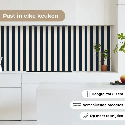 Verticale strepen - Blauw - Crème keuken achterwand 2 middel 871 -sfeer4_NL