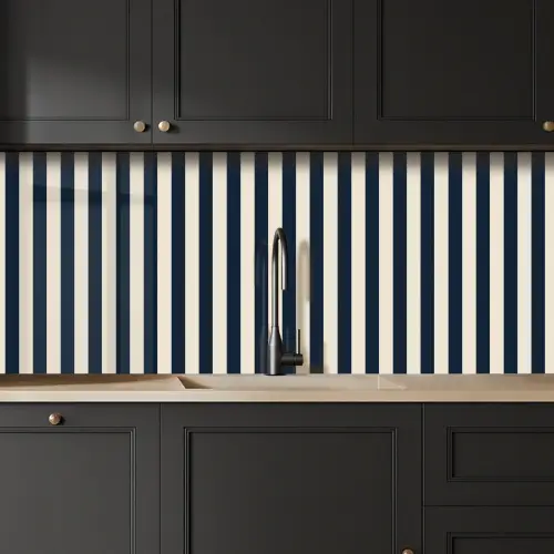 Verticale strepen - Blauw - Crème keuken achterwand 2 middel 871 -sfeer1