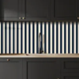 Verticale strepen - Blauw - Crème keuken achterwand 2 middel 871 -sfeer1