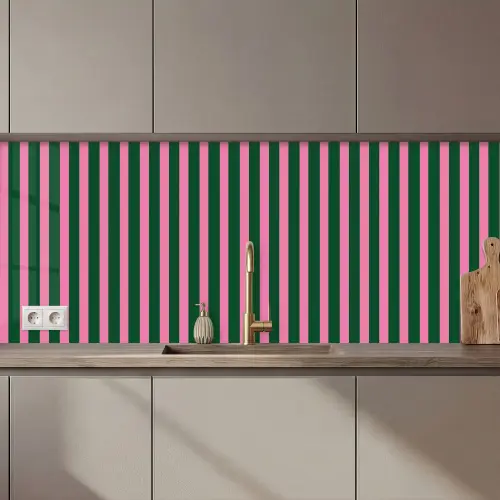 Verticale strepen - Groen - Roze keuken achterwand 2 middel 871 zz_3dshopping
