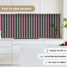 Verticale strepen - Groen - Roze keuken achterwand 2 middel 871 -sfeer4_NL