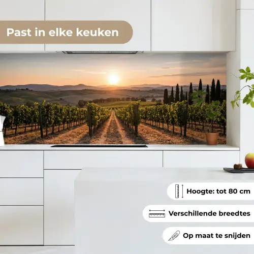 Wijngaard - Zonsondergang - Landschap keuken achterwand 2 middel -sfeer4_NL