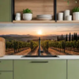 Wijngaard - Zonsondergang - Landschap keuken achterwand 2 middel -sfeer3