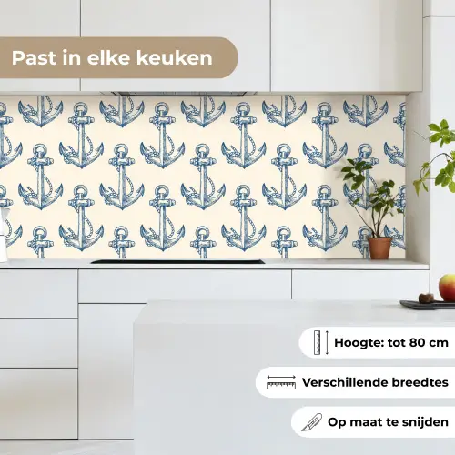 Vintage - Anker - Strand - Zee - Patronen keuken achterwand 2 middel 871 -sfeer4_NL