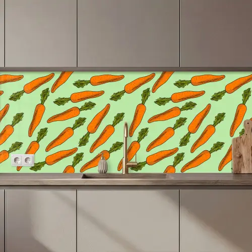 Vintage - Wortel - Patronen - Groente keuken achterwand 2 middel 871 zz_3dshopping