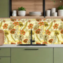 Vintage - Bloemen - Bladeren - Hawaii - Patroon keuken achterwand 2 middel 871 -sfeer3