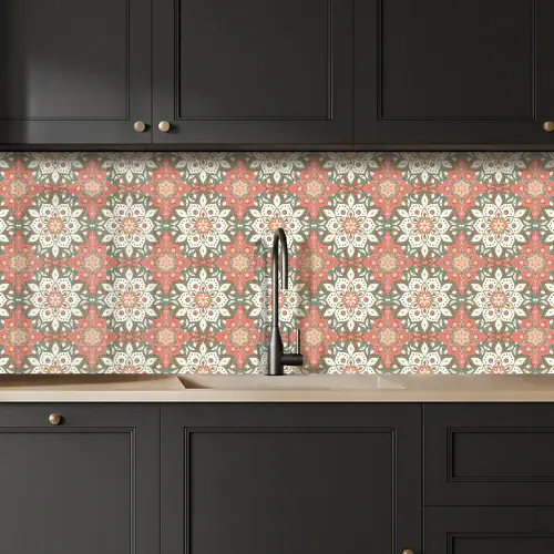 Vintage - Bloemen - Mandala - Patronen keuken achterwand 2 middel 871 -sfeer1