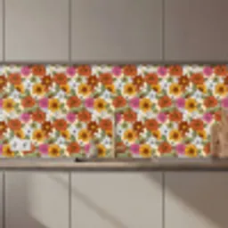 Vintage - Bloemen - Patronen keuken achterwand 2 middel 871 zz_3dshopping