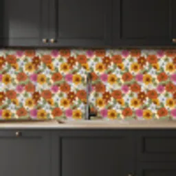 Vintage - Bloemen - Patronen keuken achterwand 2 middel 871 -sfeer1