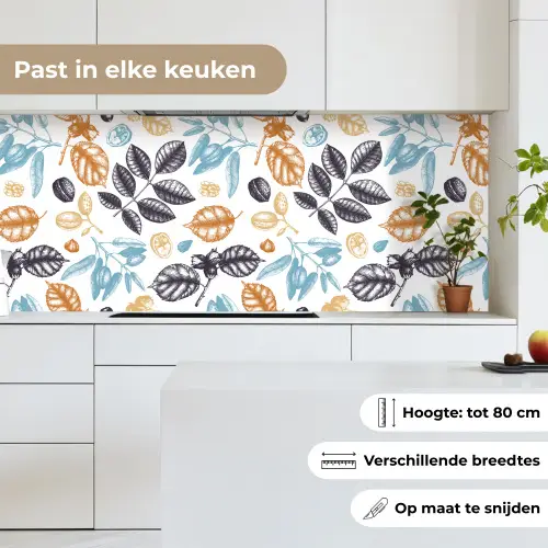 Vintage - Bladeren - Noot - Patronen keuken achterwand 2 middel 871 -sfeer4_NL