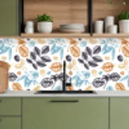 Vintage - Bladeren - Noot - Patronen keuken achterwand 2 middel 871 -sfeer3
