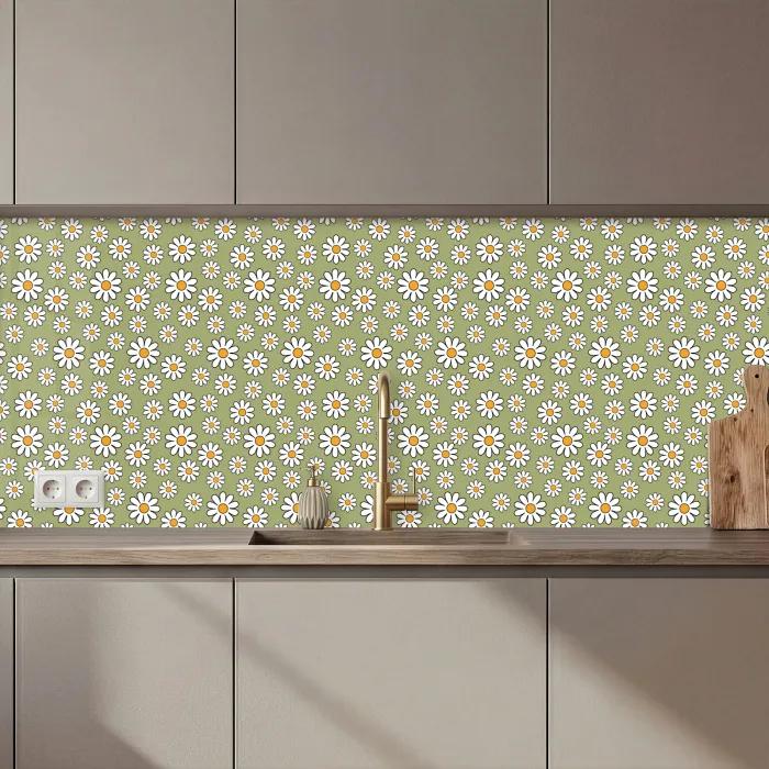Vintage - Patronen - Bloemen - Madelief keuken achterwand 2 middel 871 zz_3dshopping