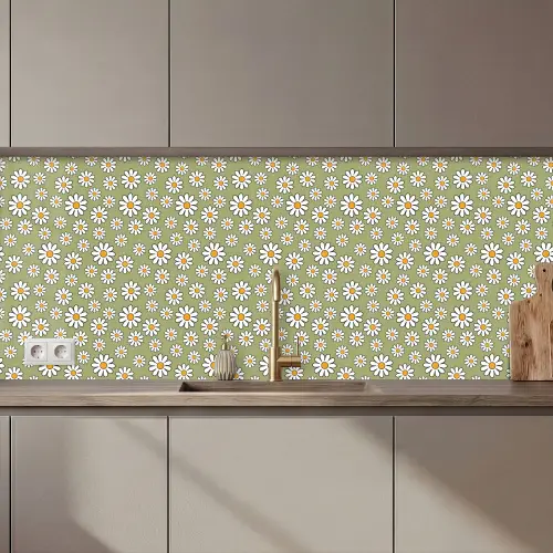 Vintage - Patronen - Bloemen - Madelief keuken achterwand 2 middel 871 zz_3dshopping